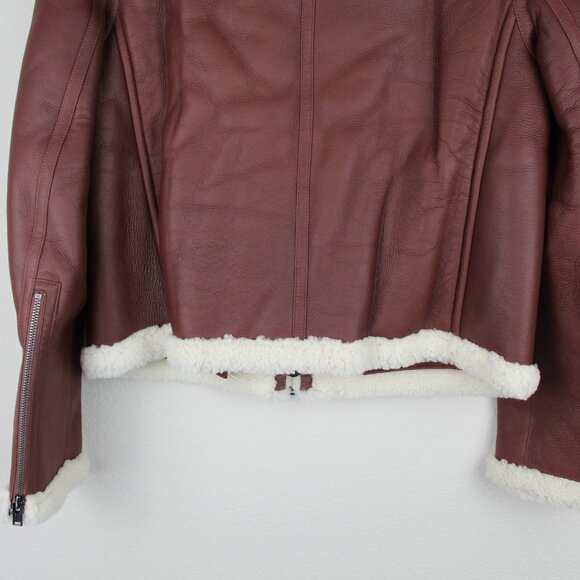 NWT Theory Genuine Shearling Cozy Moto Jacket - Picture 14 of 16